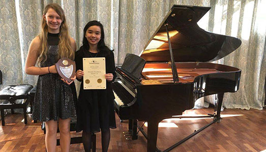 Alexandra Nemodruk (12) and Danielle Lee (12) - First Prize, Piano duet class, Watford Festival